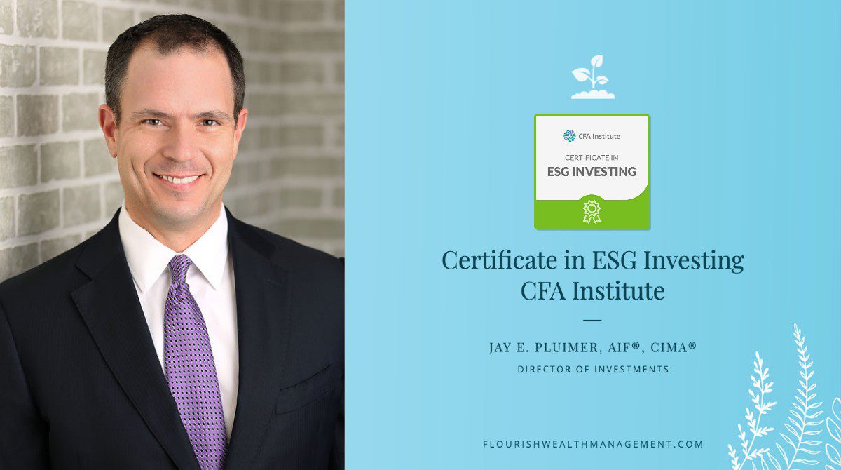 Jay Jay Pluimer Receives Certificate in ESG from the CFA Institute 1