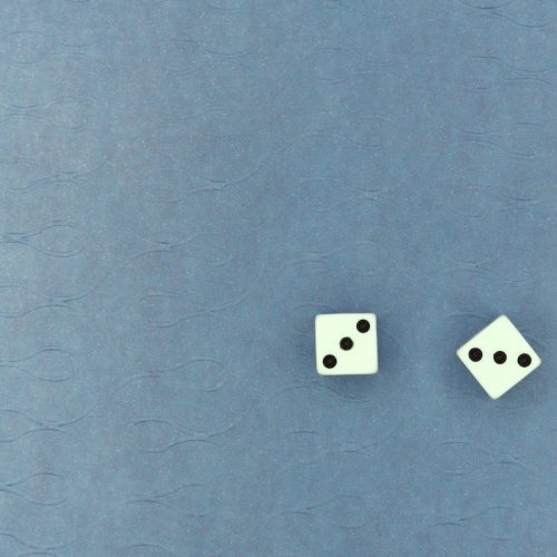 dice on blue